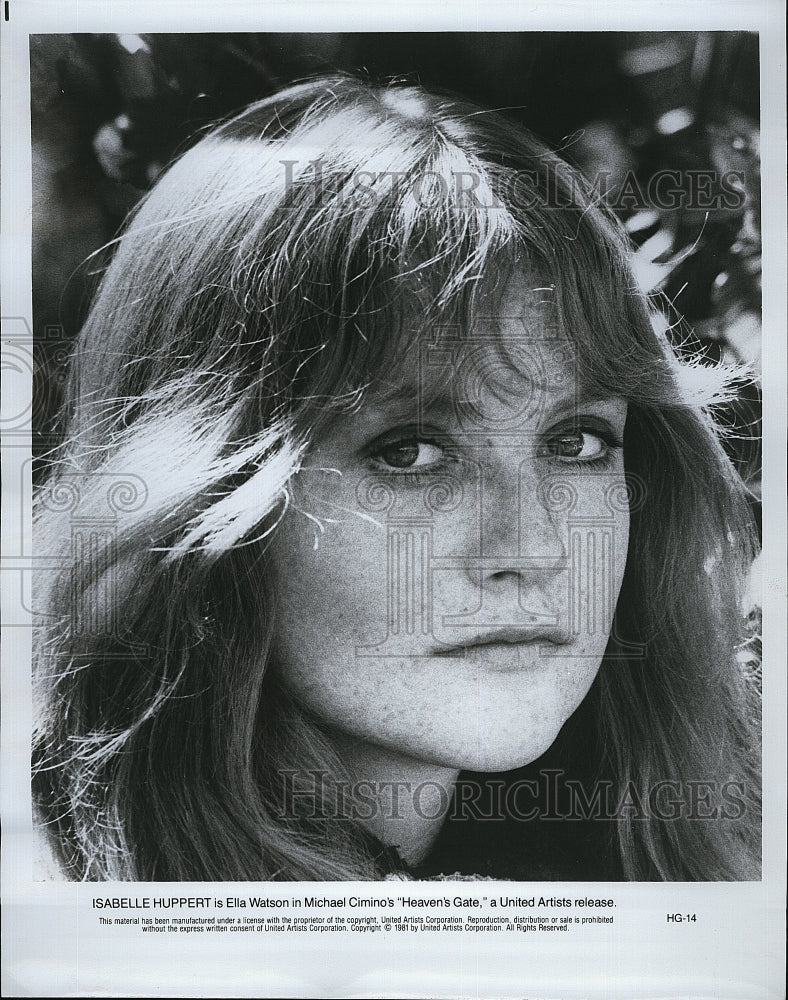 1981 Press Photo Isabelle Huppert American Actress Heaven&#39;s Gate Movie Film- Historic Images