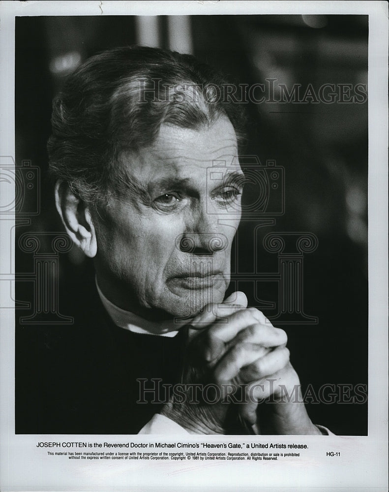 1981 Press Photo Joseph Cotten American Actor Heaven&#39;s Gate Movie Film- Historic Images