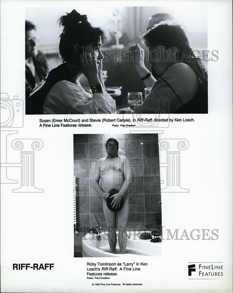 1993 Press Photo Actor Rickey Tomlinson in &quot;Riff-Raff&quot;- Historic Images