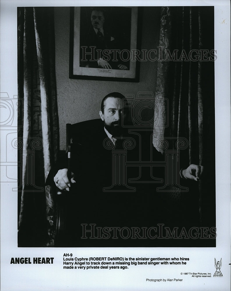 1987 Press Photo Robert DeNiro American Actor Angel Heart Horror Film Movie- Historic Images