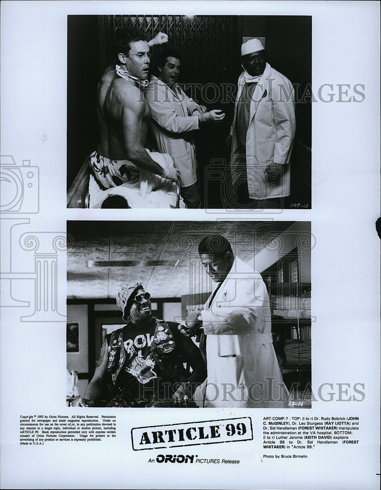 1992 Press Photo John McGinley Ray Liotta Forest Whitaker Article 99- Historic Images