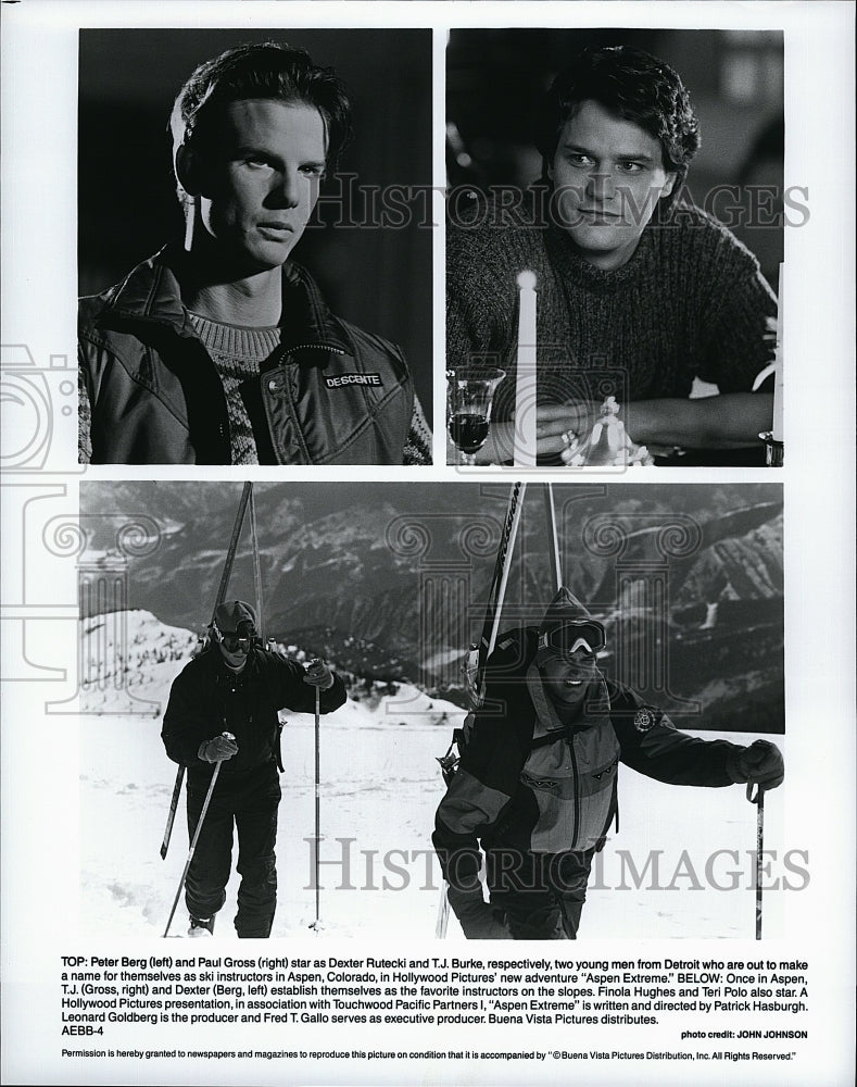 1993 Press Photo Actor Peter Berg &amp; Paul Gross in &quot;Aspen Extreme&quot;- Historic Images