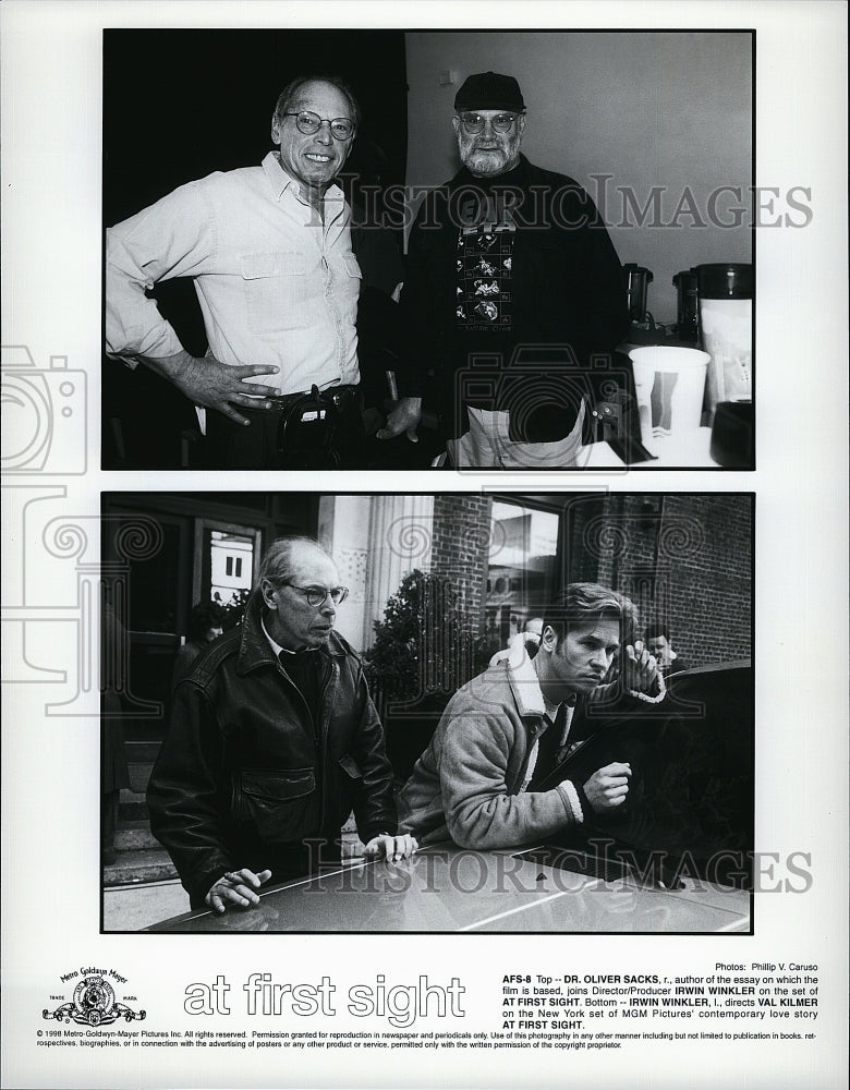 1998 Press Photo Author Dr. Oliver Sackes, Director Irwin Winkler, Val Kilmer- Historic Images