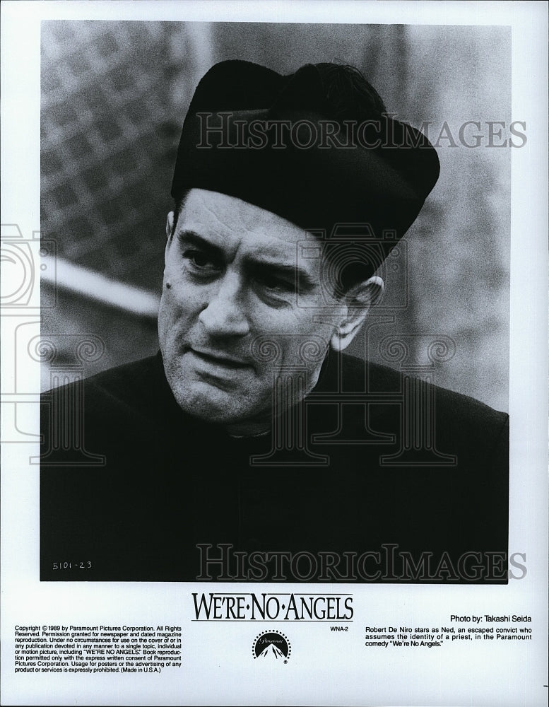 1989 Press Photo Actor Robert De Niro in &quot;We&#39;re No Angels&quot;- Historic Images