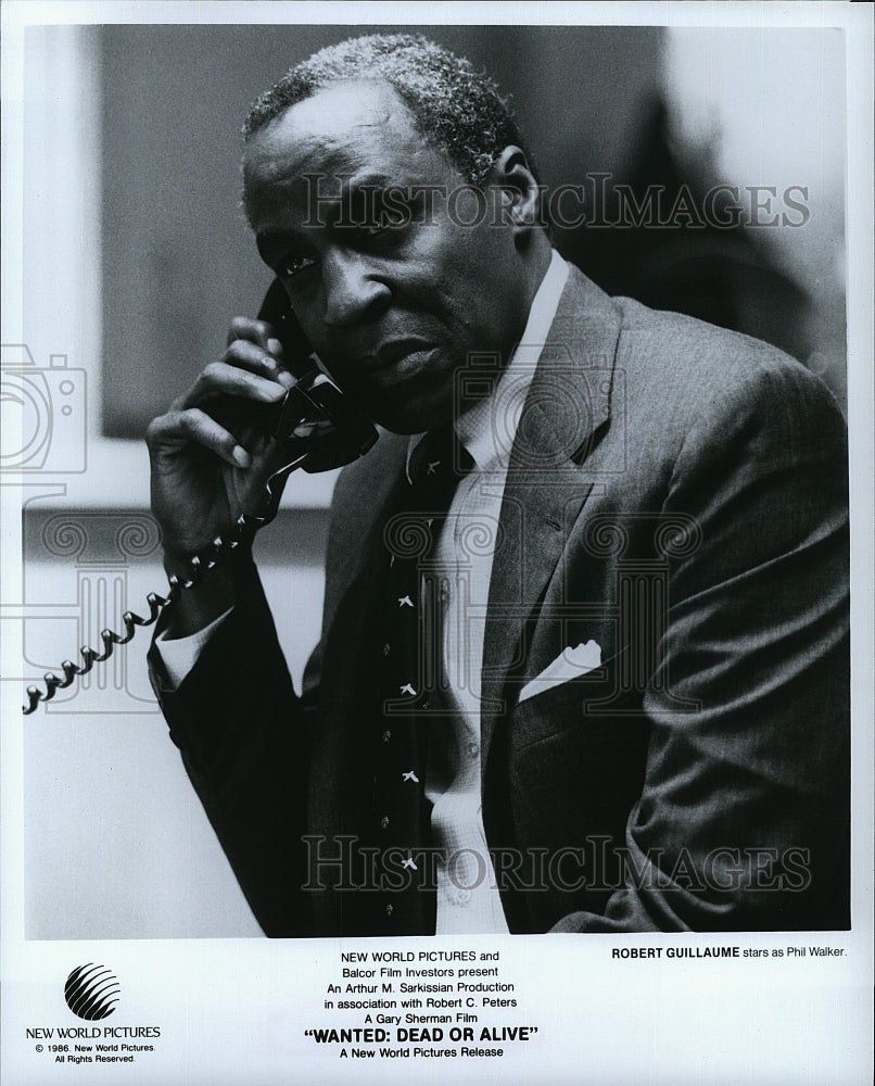 1986 Press Photo &quot;Wanted: Dead or Alive&quot; starring Robert Guillaume- Historic Images