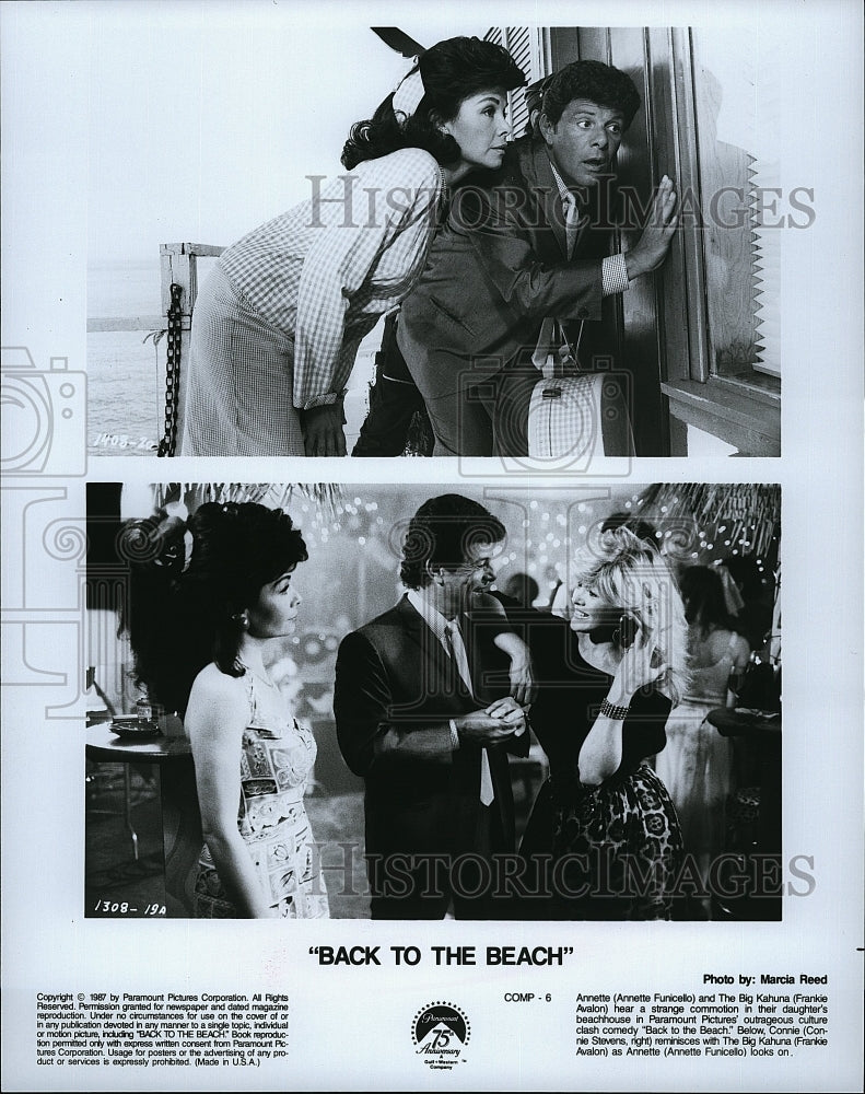 1987 Press Photo &quot;Back to the Beach&quot; Frankie Avalon, Annette Funicello- Historic Images