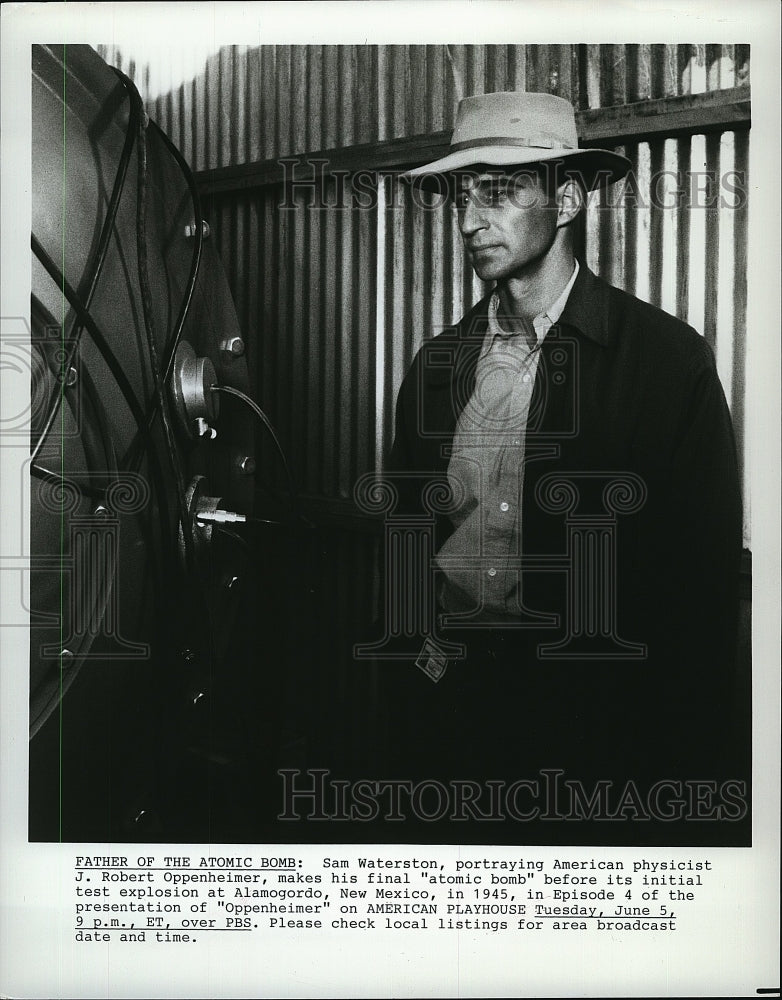 Press Photo Sam Waterston, &quot;American Playhouse&quot;, &quot;Oppenheimer&quot;

- Historic Images