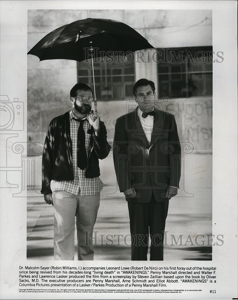 1991 Press Photo Robin Williams Robert DeNiro Awakenings- Historic Images