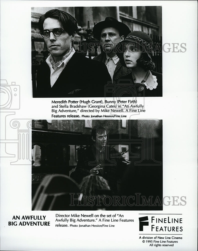 1995 Press Photo Hugh Grant Georgina Cates Mike Newell An Awfully Big Adventure- Historic Images