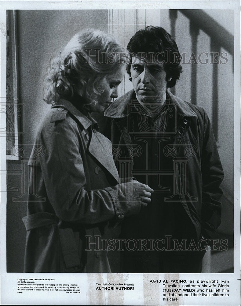 1982 Press Photo &quot;Author! Author!&quot; Al Pacino &amp; Tuesday Weld- Historic Images