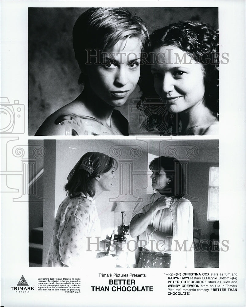 1999 Press Photo &quot;Better Than Chocolate&quot; Christina Fox,Karyn Dwyer,Outerbridge- Historic Images