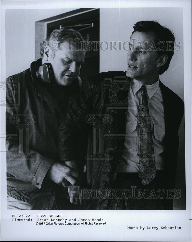 1987 Press Photo Brian Dennehy Actor James Woods Best Seller Crime Movie Film- Historic Images