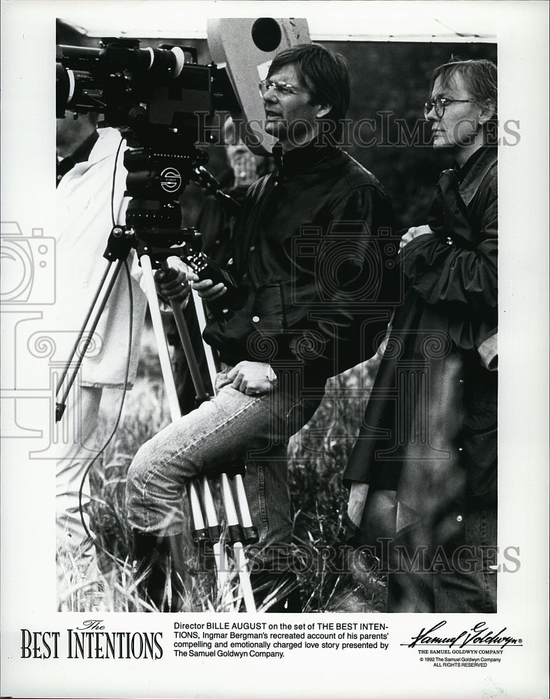 1992 Press Photo Billie August Director On Set Filming Best Intentions Movie - Historic Images