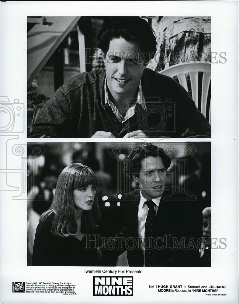 1995 Press Photo Movie Nine Months Hugh Grant Julianne Moore - Historic Images