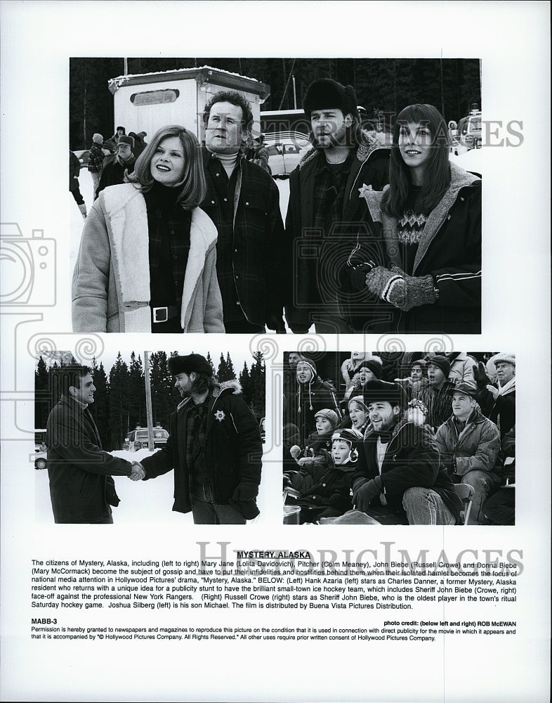 Press Photo Russell Crowe Mary McCormack Hank Azaria Mystery Alaska Movie Film- Historic Images