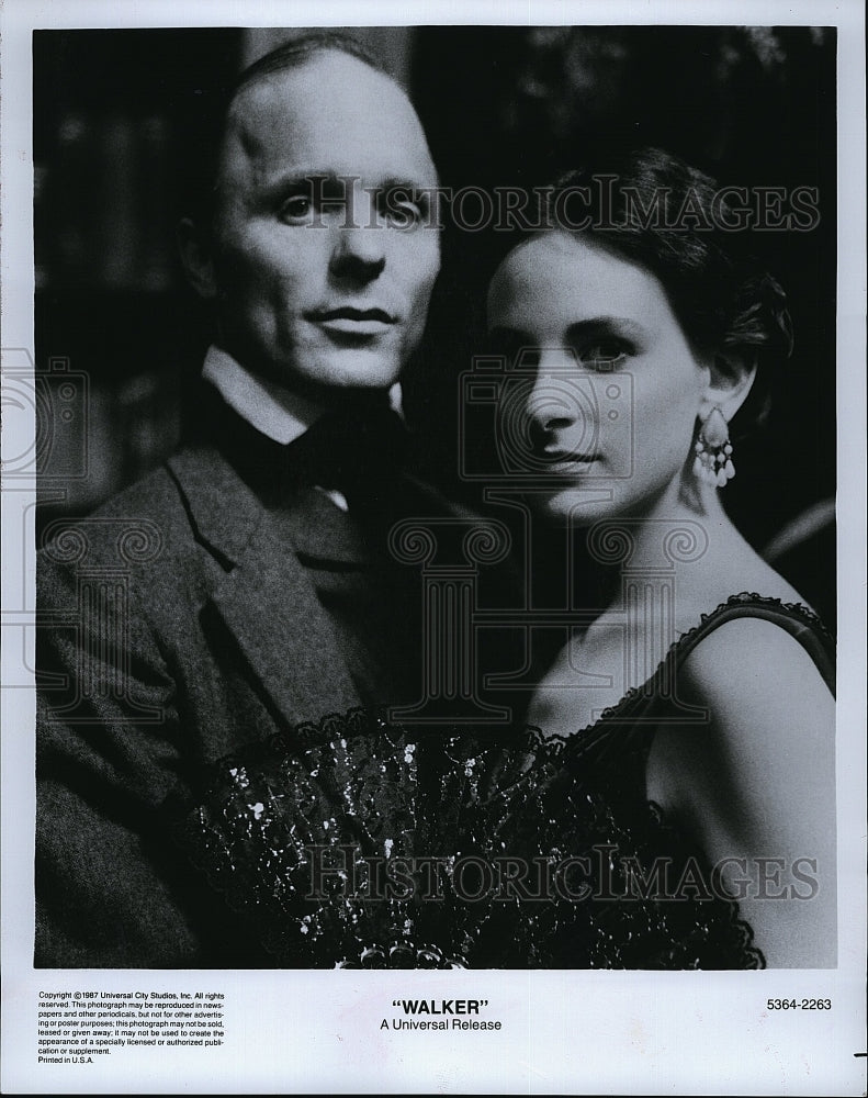 1987 Press Photo Ed Harris American Actor Marlee Matlin Actress Walker Movie- Historic Images