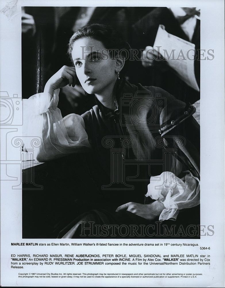 1987 Press Photo Marlee Matlin American Actress Walker Movie Scene Film- Historic Images