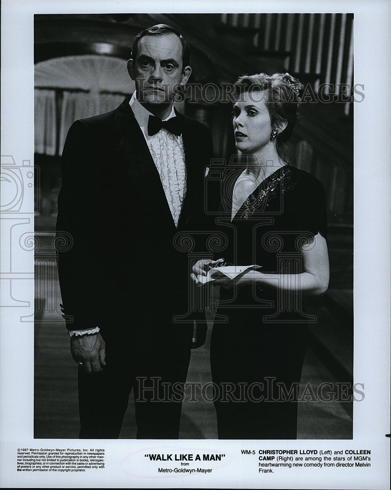 1987 Press Photo Christopher Lloyd Actor Colleen Camp Walk Like A Man Movie Film- Historic Images