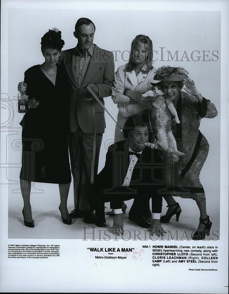 1987 Press Photo Howie Mandell Christopher Lloyd Cloris Leachman Colleen Camp- Historic Images