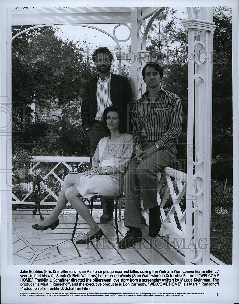 1989 Press Photo Kris Kristofferson Sam Waterston Actor Welcome Home- Historic Images