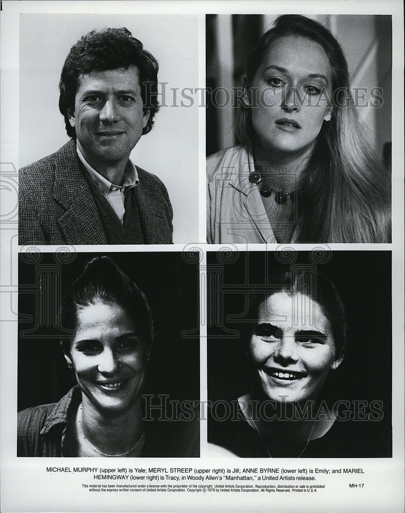 1979 Press Photo &quot;Manhattan&quot; M Murphy, Meryl Streep,A Byrne,Mariel Hemingway- Historic Images