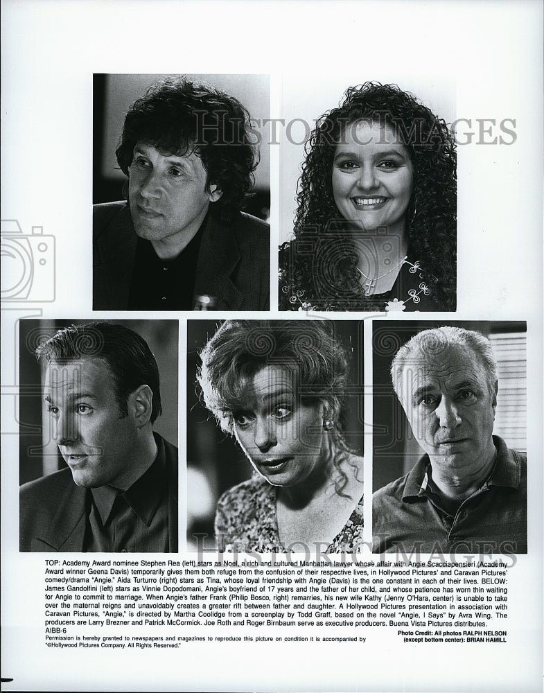 1994 Press Photo  &quot;Angie&quot; Geena Davis,Aida Turturo, James Gandolfini,P Bosco- Historic Images