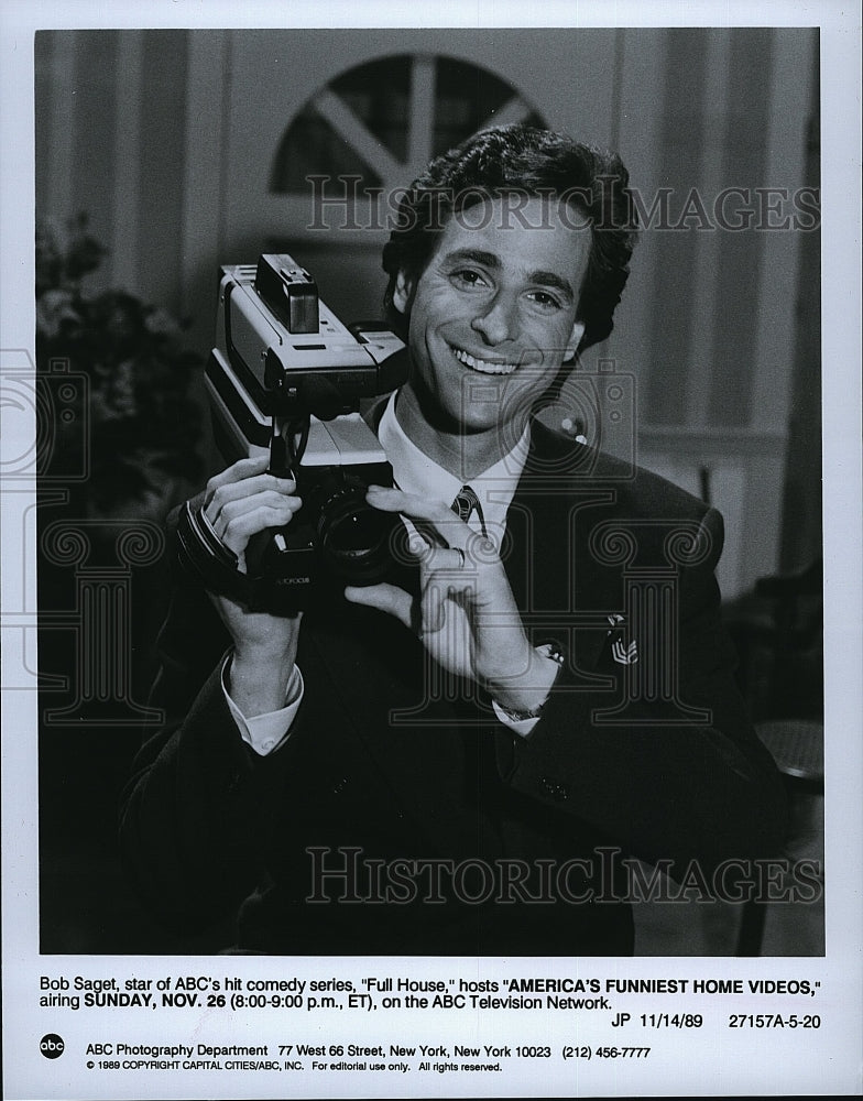 1989 Press Photo Bob Saget Host of &quot;America&#39;s Funniest Home Videos&quot;- Historic Images