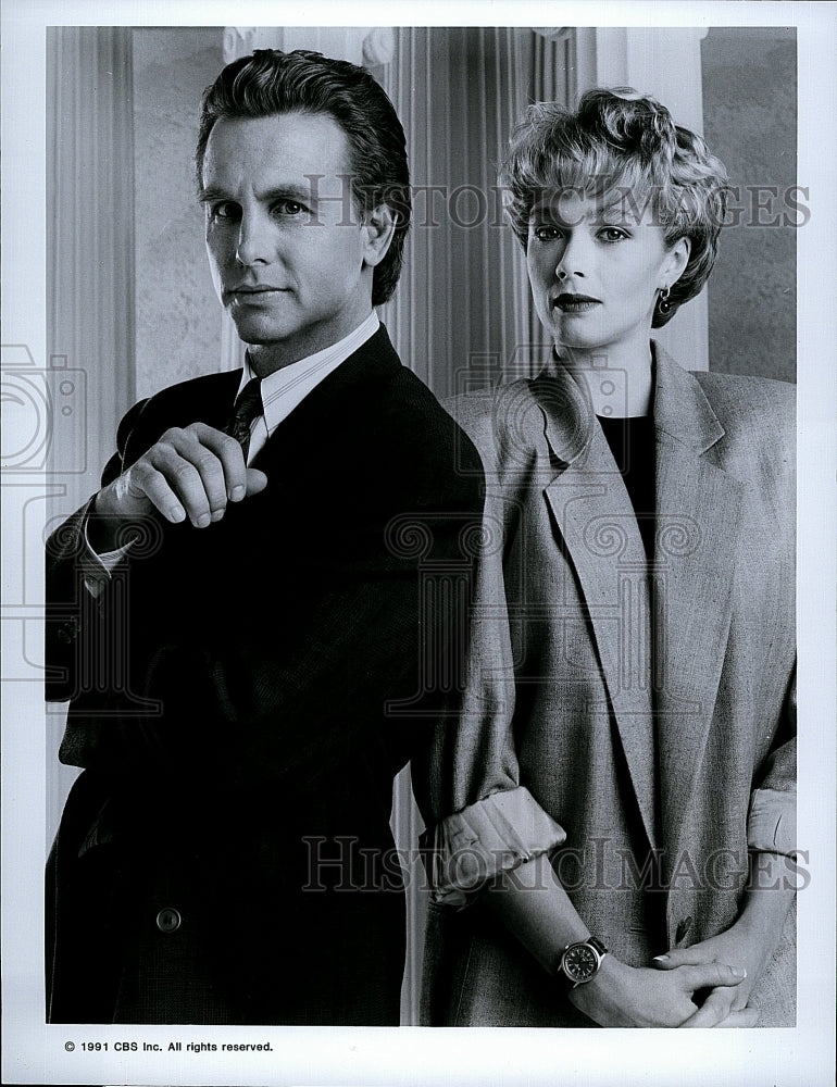 1991 Press Photo Lauren Holly Actress David Andrews Actor Antagonists TV Show- Historic Images