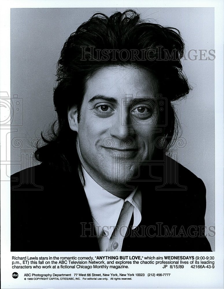 1989 Press Photo Richard Lewis in &quot;Anything But Love&quot;- Historic Images