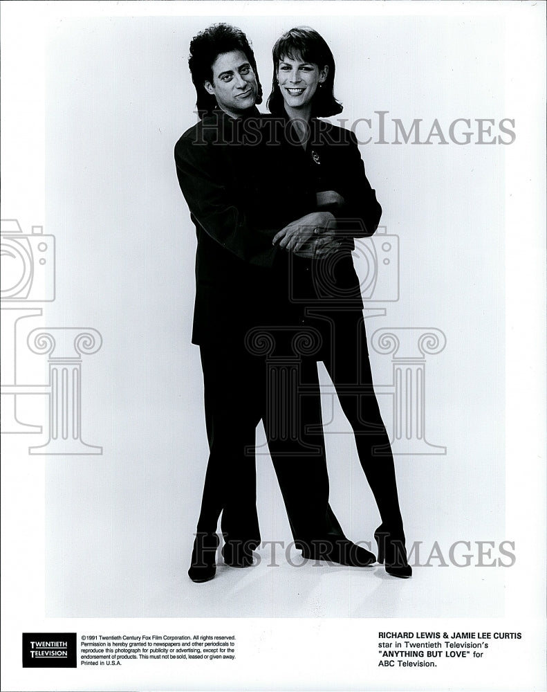 1991 Press Photo Richard Lewis Actor Jamie Lee Curtis Actress Anything But Love - Historic Images