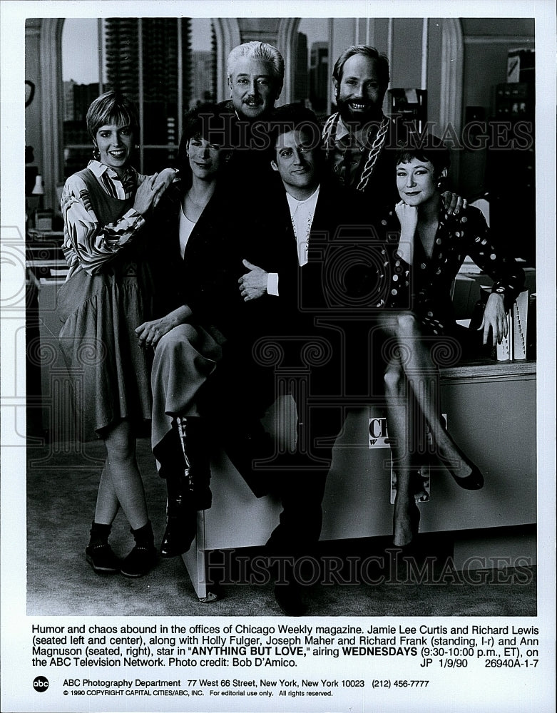 1990 Press Photo Jamie Lee Curtis Richard Lewis Holly Fulger Joseph Maher Actor- Historic Images