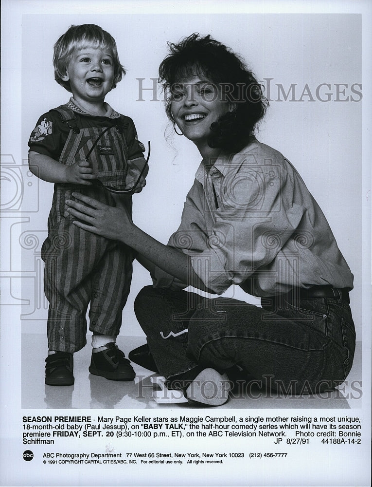 1991 Press Photo Mary Page Keller and Paul Jessup in &quot;Baby Talk&quot;- Historic Images