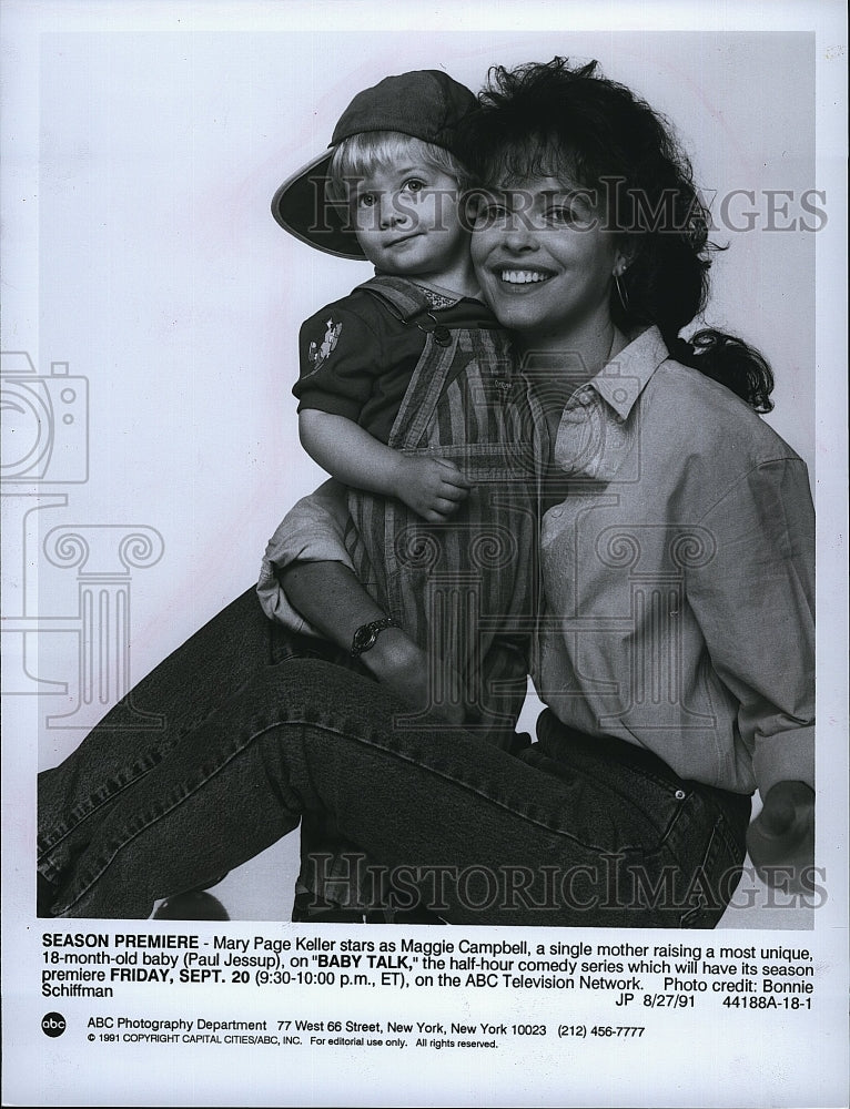 1991 Press Photo Mary Page Keller and Paul Jessup in &quot;Baby Talk&quot;- Historic Images