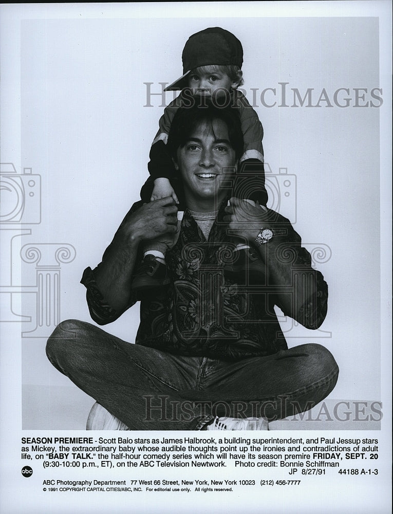 1991 Press Photo Scott Baio American Actor Paul Jessup Baby Talk Sitcom TV Show- Historic Images