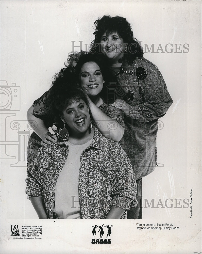 1990 Press Photo Susan Peretz Lesley Boone and Wendie Jo Sperber in &quot;Babes&quot;- Historic Images