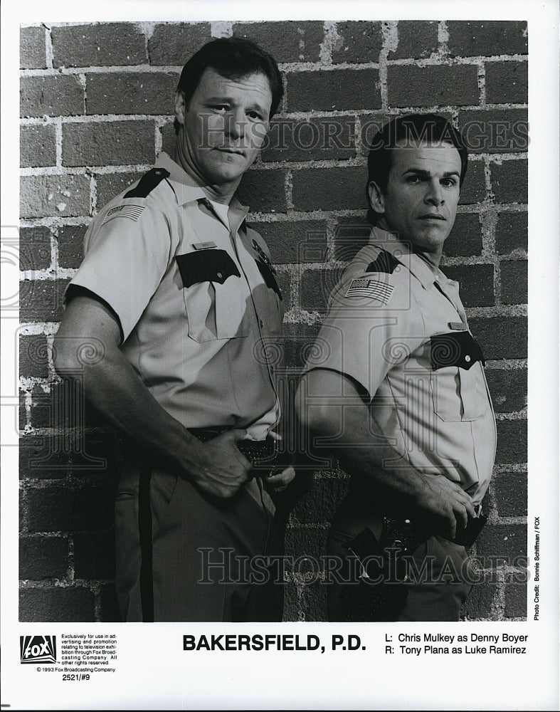 1993 Press Photo Chris Mulkey Actor Tony Plana Bakersfield PD Television Show TV- Historic Images