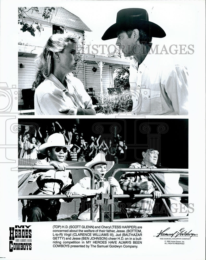 1990 Press Photo Scott Glenn Tess Harper in &quot;My Heroes Have Always Been Cowboys&quot;- Historic Images