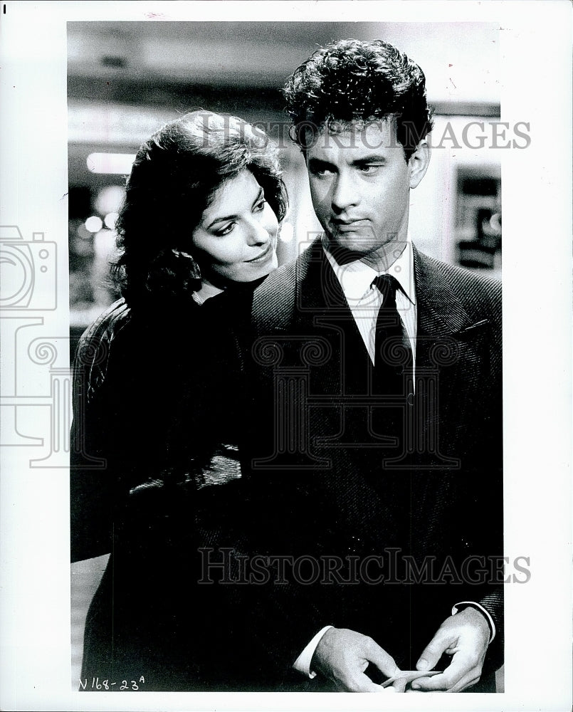 1986 Press Photo Tom Hanks &amp; Bess Armstrong star &quot;Nothing in Common&quot;- Historic Images