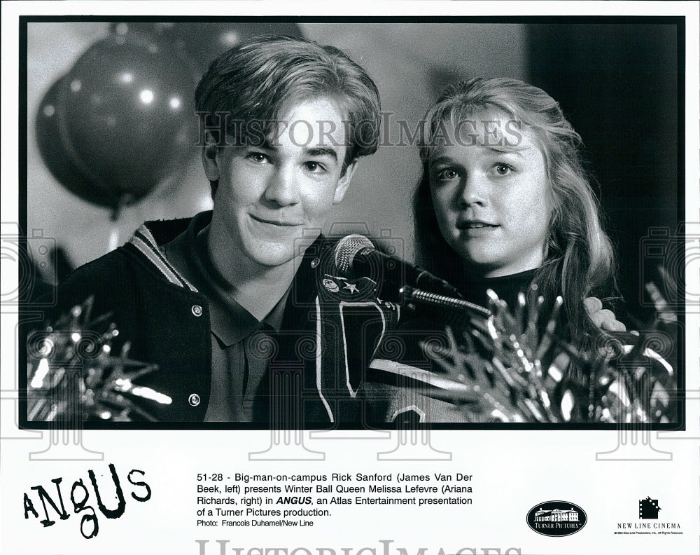 1995 Press Photo James Van Der Beek, Ariana Richards "Angus"- Historic Images