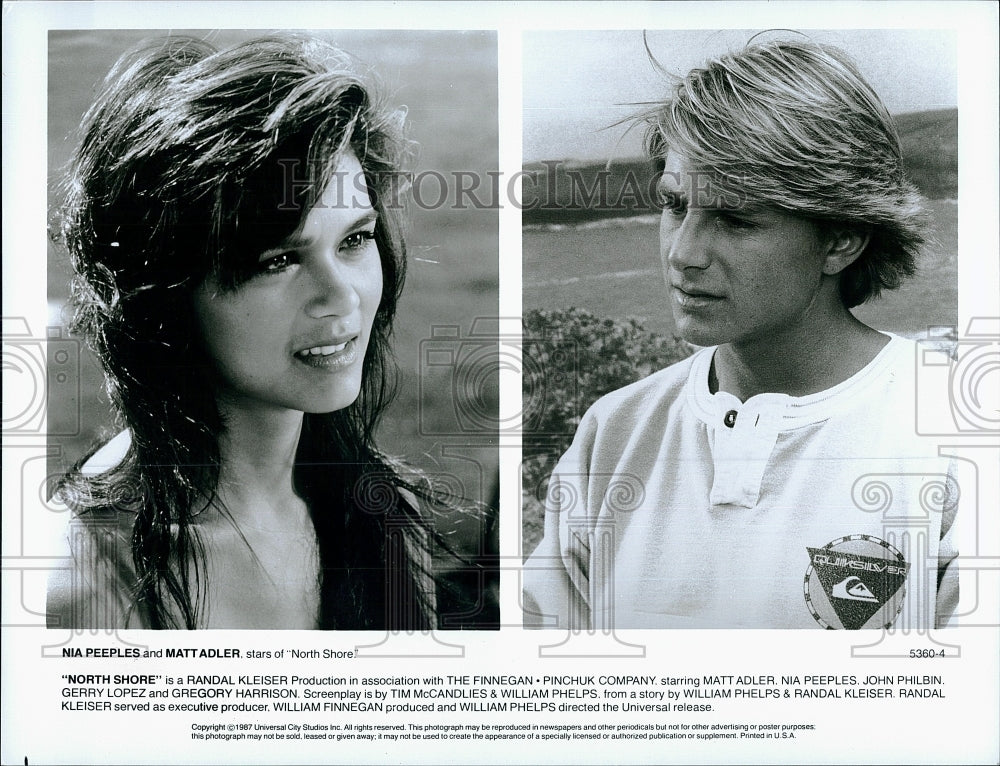 1987 Press Photo Nia Peeples Matt Adler Actors North Shore- Historic Images