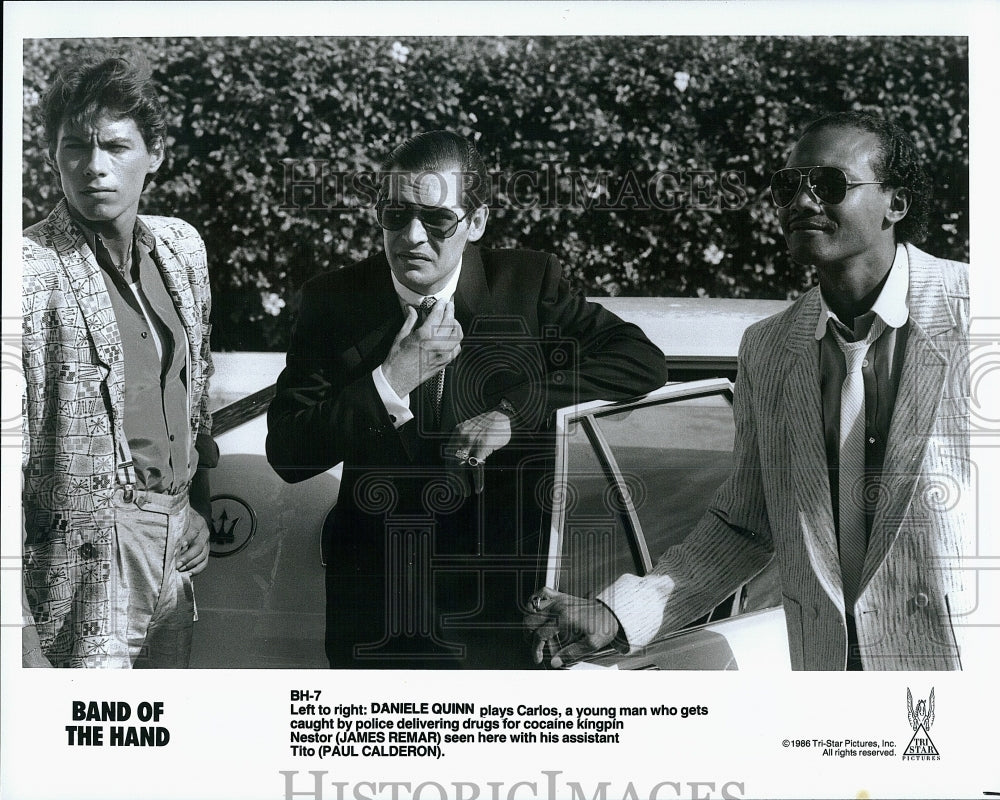 1986 Press Photo Band of The Hand Daniele Quinn James Remar Paul Calderon- Historic Images