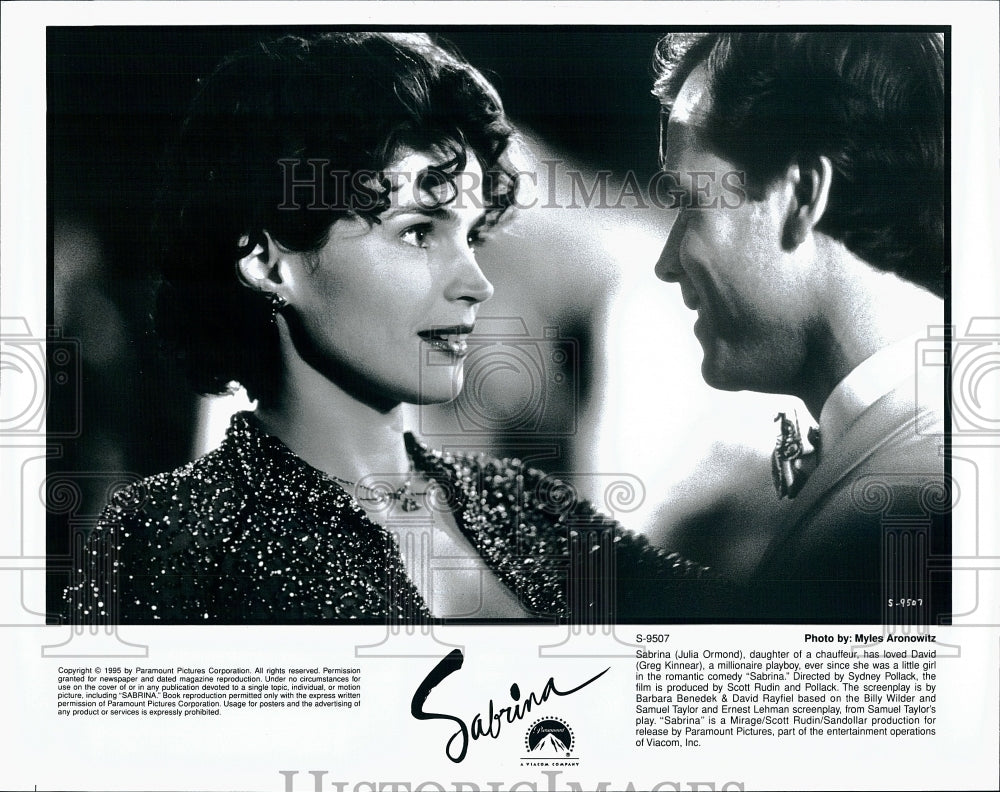 1995 Press Photo &quot;Sabrina&quot; starring Julia Ormond &amp; Greg Kinnear- Historic Images