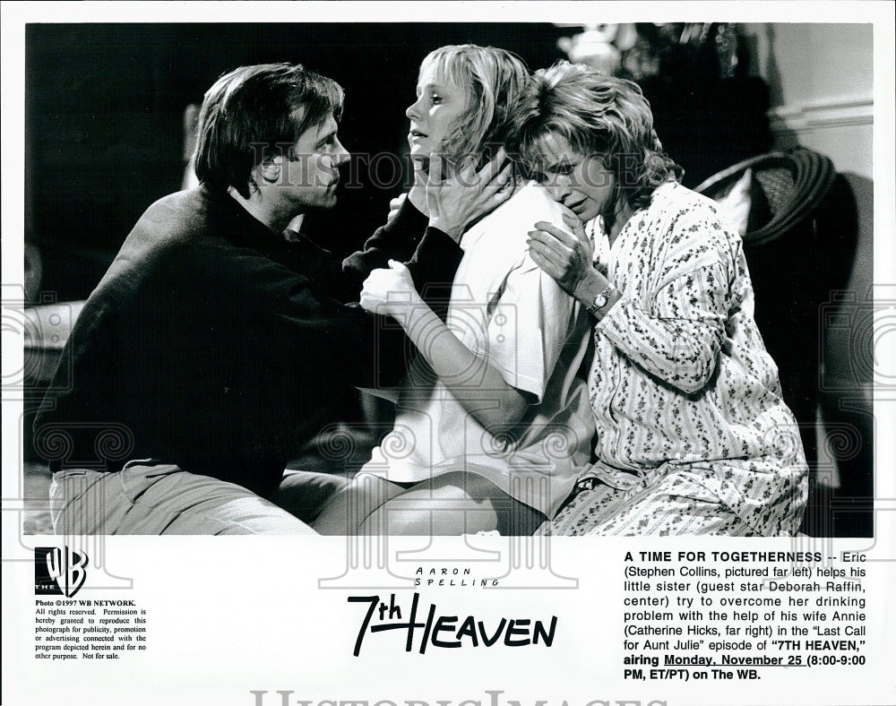 1997 Press Photo &quot; 7th Heaven&quot; Stephen Collins,Catherine Hicks,Deborah Raffin- Historic Images