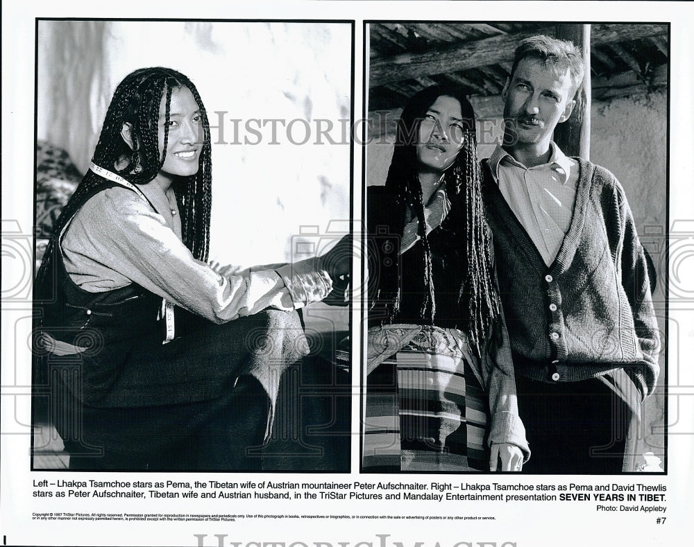 1987 Press Photo &quot;Seven Years in Tibet&quot; Lhakpa Tsamchoe,Peter zAufschnaiter- Historic Images