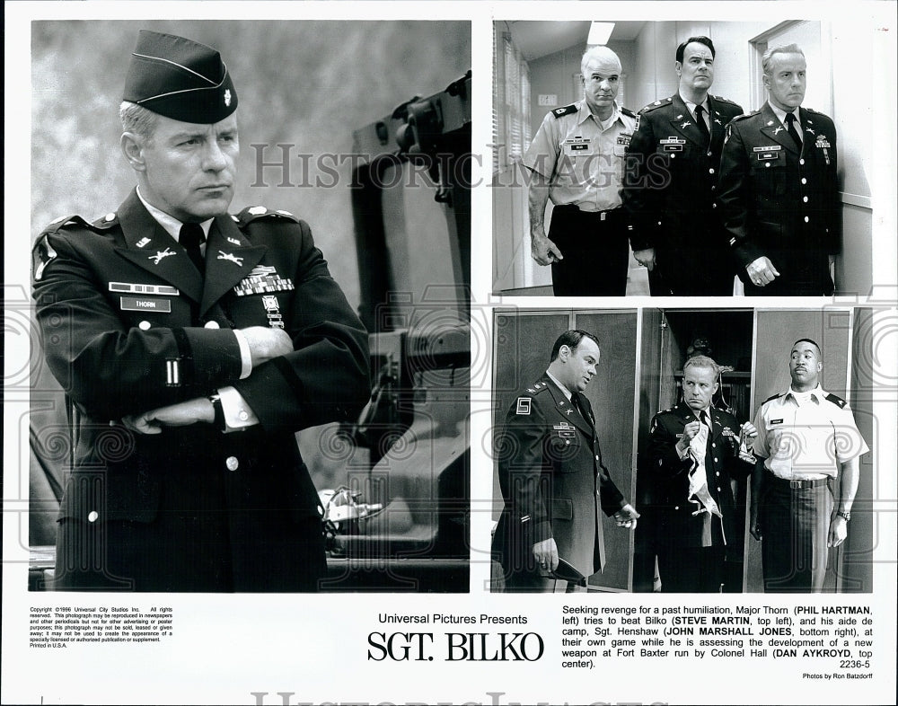 1996 Press Photo &quot;Sgt. Bilko&quot; Phil Hartman, Steve Martin, John M Jones- Historic Images