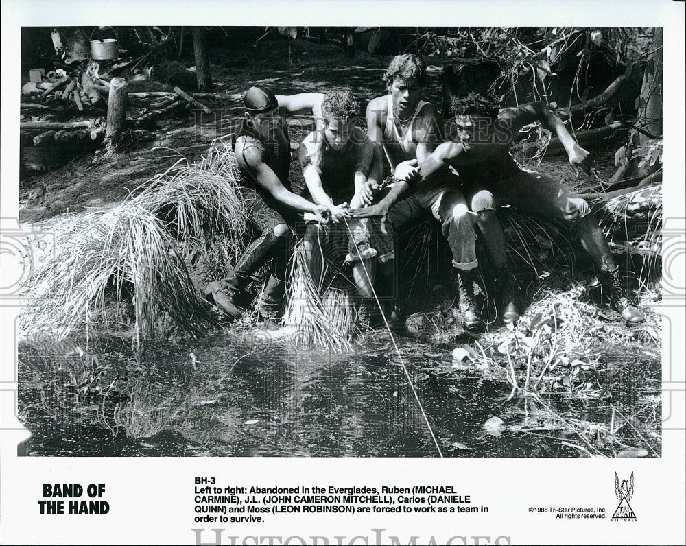 1986 Press Photo Michael Carmine John Mitchell Daniele Quinn Leon Robinson Actor- Historic Images