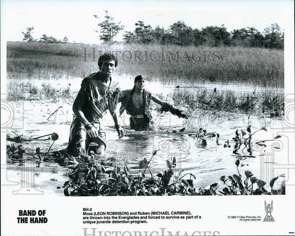 1986 Press Photo Leon Robinson American Actor Michael Carmine Band Of The Hand- Historic Images