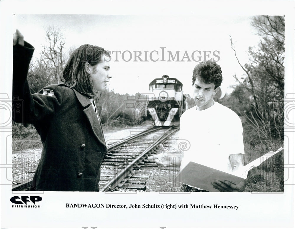 Press Photo Director John Schultz Matthew Hennessey Actor Bandwagon Movie Film- Historic Images