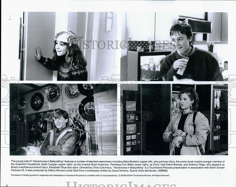 1987 Press Photo &quot;Adventures in Babysitting&quot; Maia Brewton,B Anderson,PA Miller- Historic Images