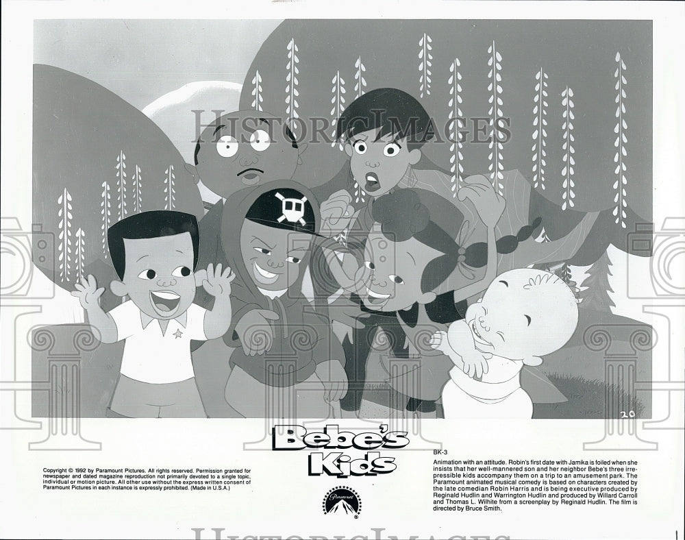 1992 Press Photo &quot;Bebe&#39;s Kids&quot; animation from Paramount- Historic Images